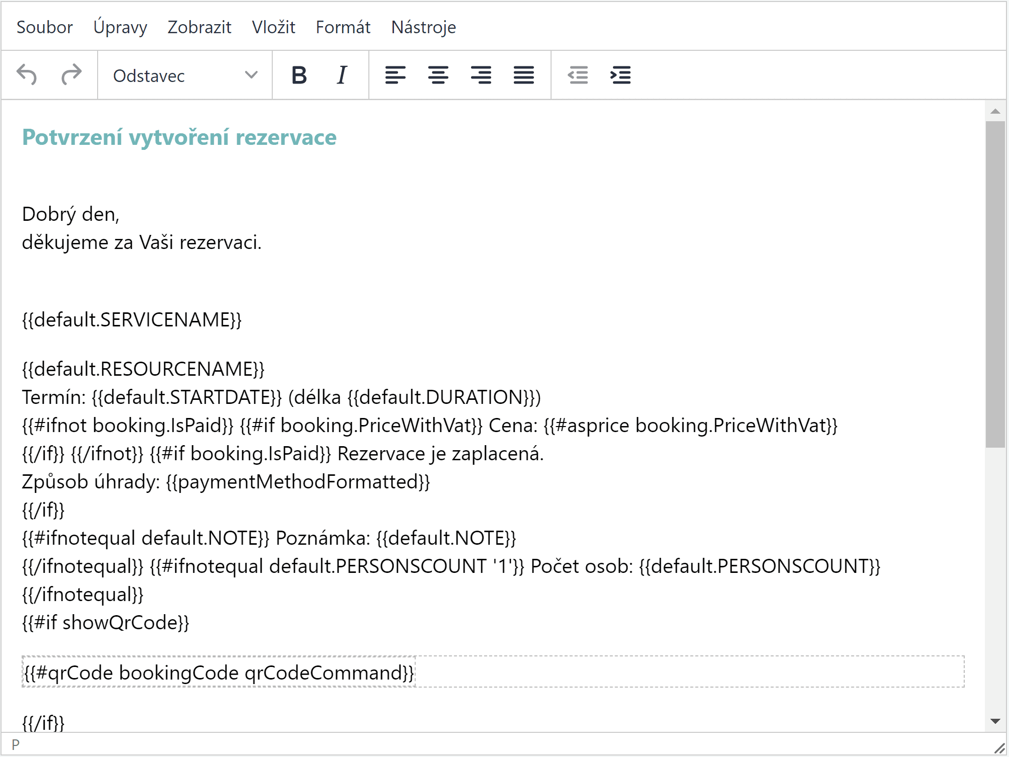 Editor-šablon-zpráv